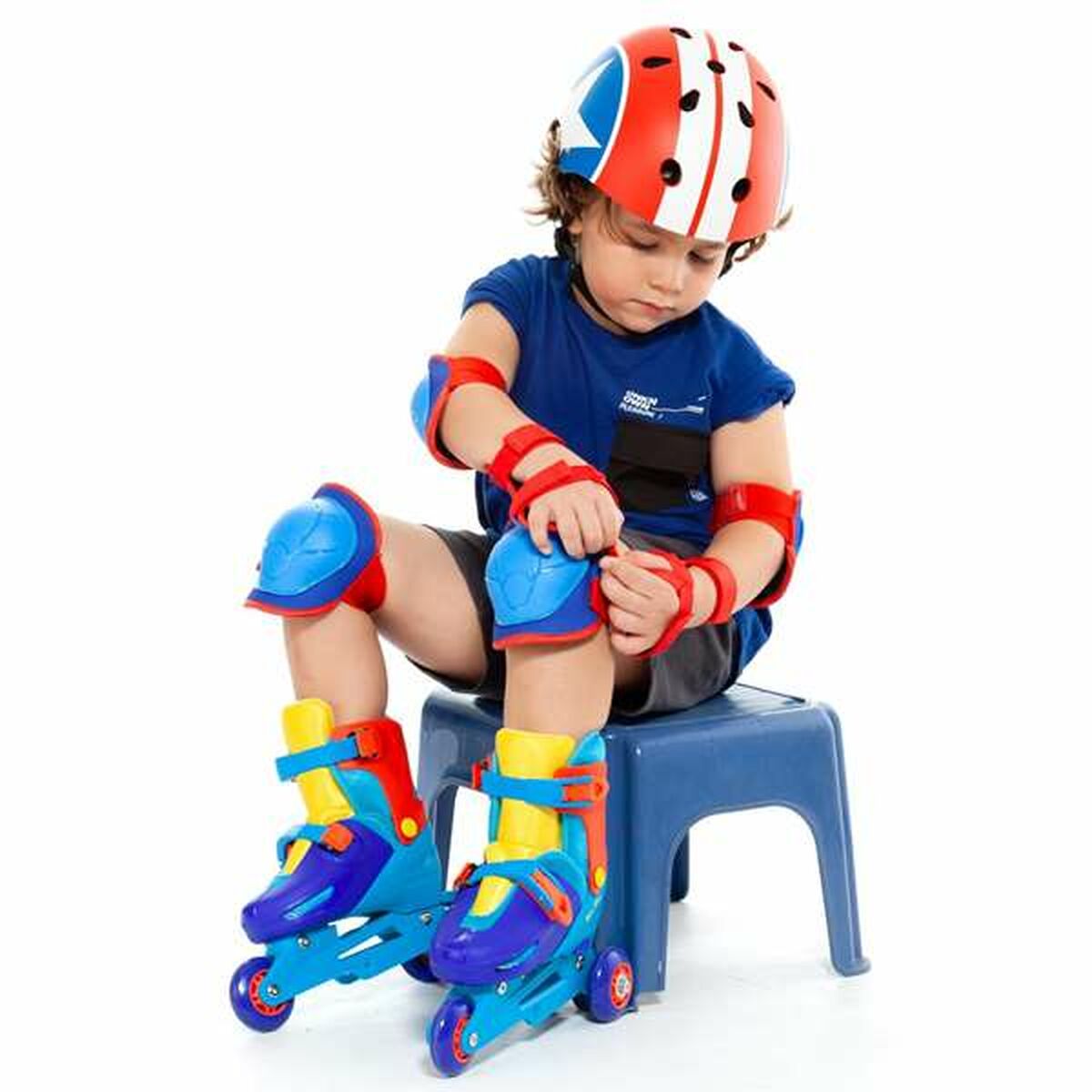 Kit Gomitiere e Ginocchiere Moltó Azzurro M 6 Pezzi